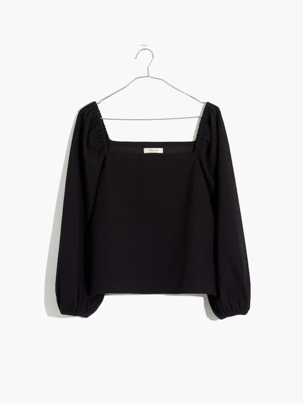Madewell crepe square-neck puff-sleeve